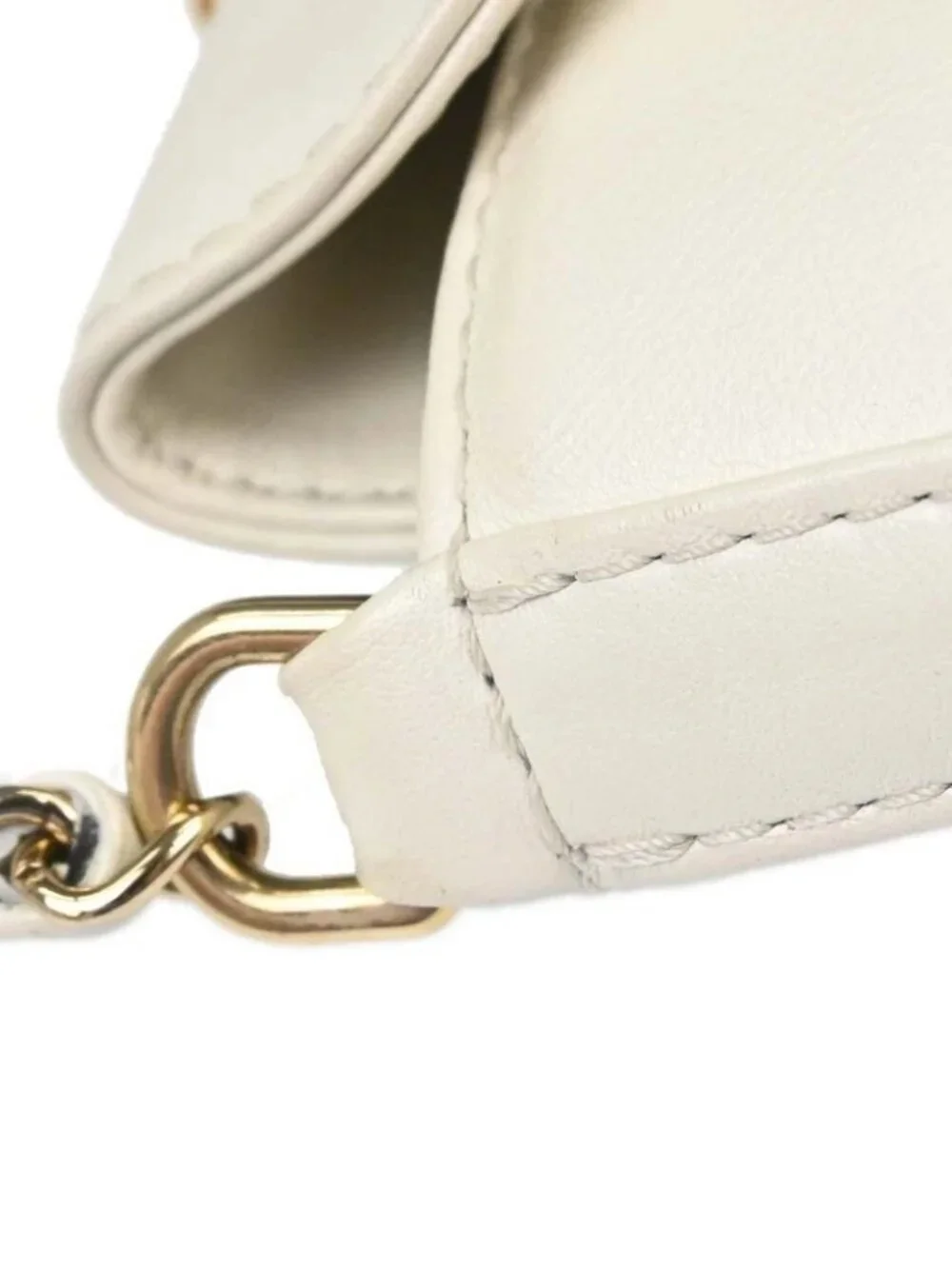Chanel White Leather Matelasse Bucket Chain Shoulder Bag